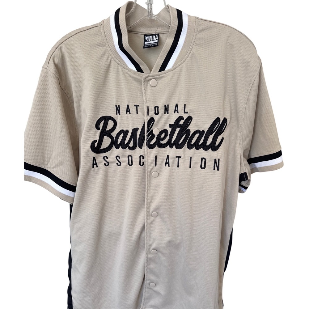 officially licensed NBA tan baseball-style jersey collection by Ultra Game Large